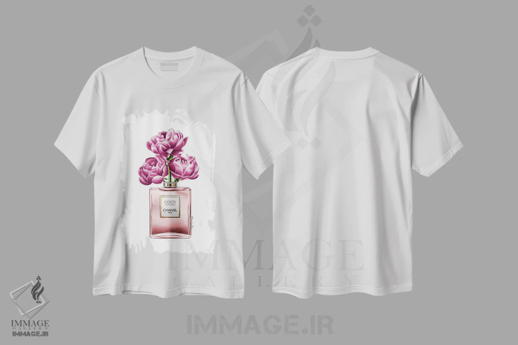 تیشرت سفید طرح دار عطر و گل ها، تزئینی اثر الزا فوچه | فروشگاه ایماژ