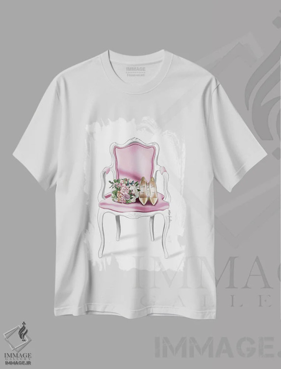 تیشرت سفید طرح دار صندلی عروس، تزئینی اثر الزا فوچه | immage.ir