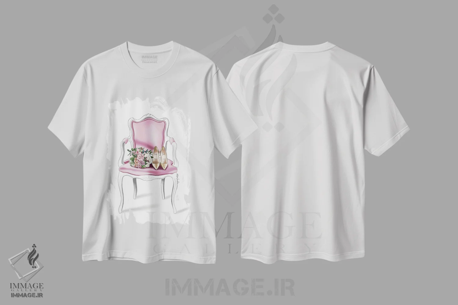 تیشرت سفید طرح دار صندلی عروس، تزئینی اثر الزا فوچه | immage.ir
