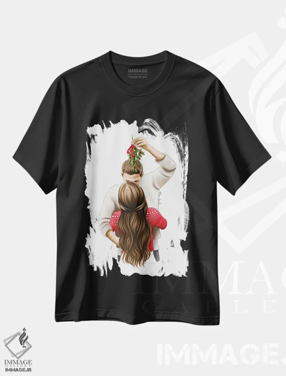 تیشرت مشکی طرح دار زیر دارواش مرا ببوس، تزئینی اثر الزا فوچه | فروشگاه ایماژ