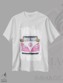 تیشرت سفید طرح دار کامیونت شادی صورتی، تزئینی اثر الزا فوچه | فروشگاه ایماژ