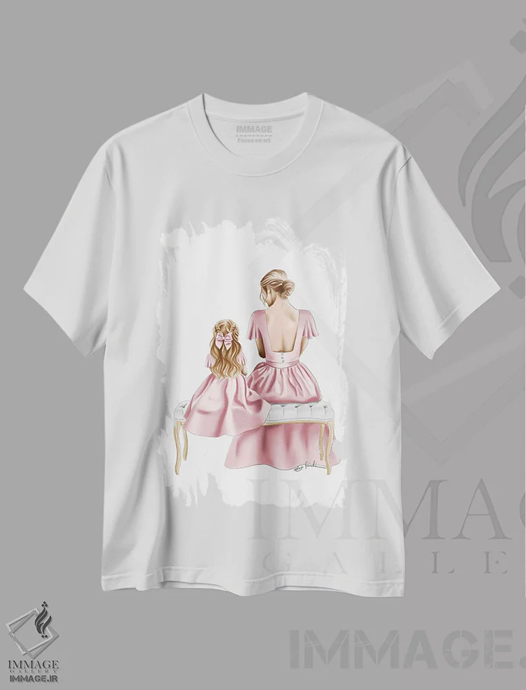 تیشرت سفید طرح دار زیبا در پیراهن ها، دست نقاشی و طراحی دستی اثر الزا فوچه | فروشگاه ایماژ