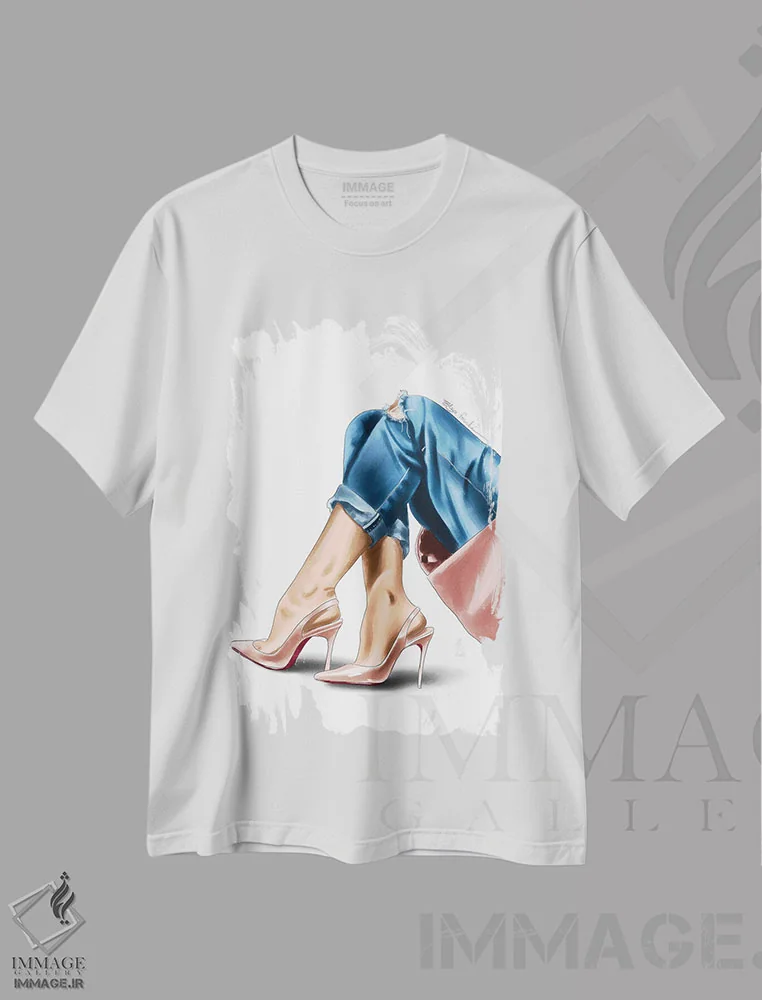 تیشرت سفید طرح دار فرانچسکا، دست نقاشی و طراحی دستی اثر الزا فوچه | immage.ir