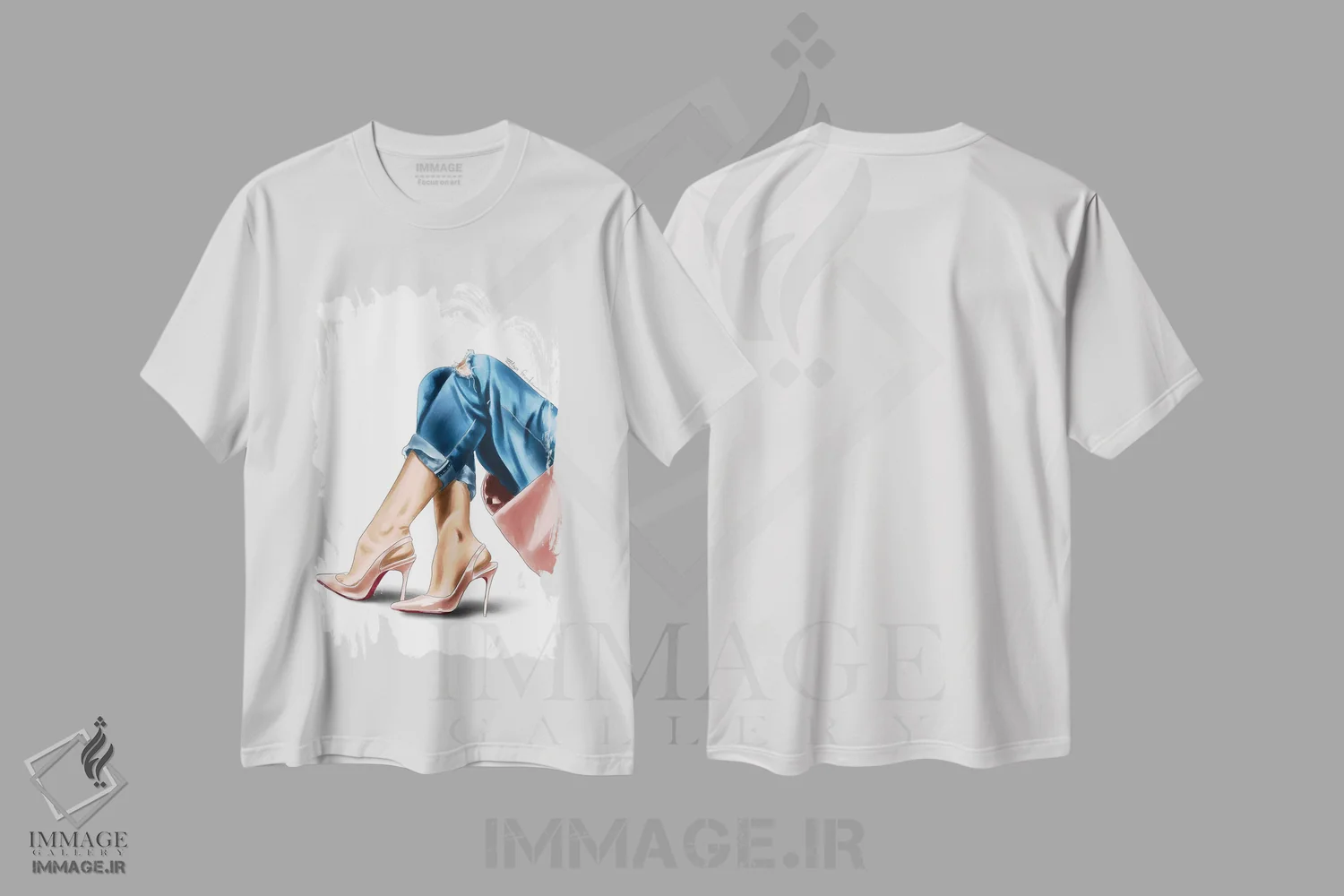 تیشرت سفید طرح دار فرانچسکا، دست نقاشی و طراحی دستی اثر الزا فوچه | immage.ir