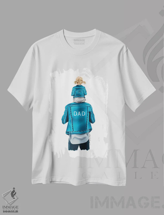 تیشرت سفید طرح دار دختر بابا I، دست نقاشی و طراحی دستی اثر الزا فوچه | immage.ir