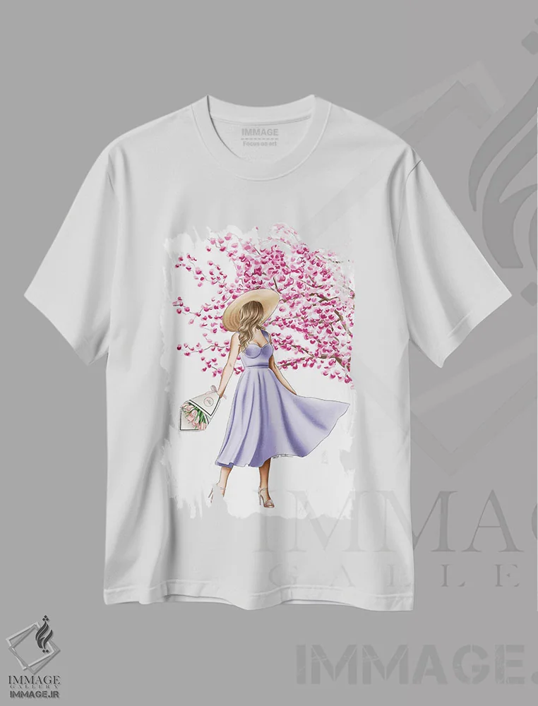 تیشرت سفید طرح دار روز بی نقص، دست نقاشی و طراحی دستی اثر الزا فوچه | فروشگاه ایماژ