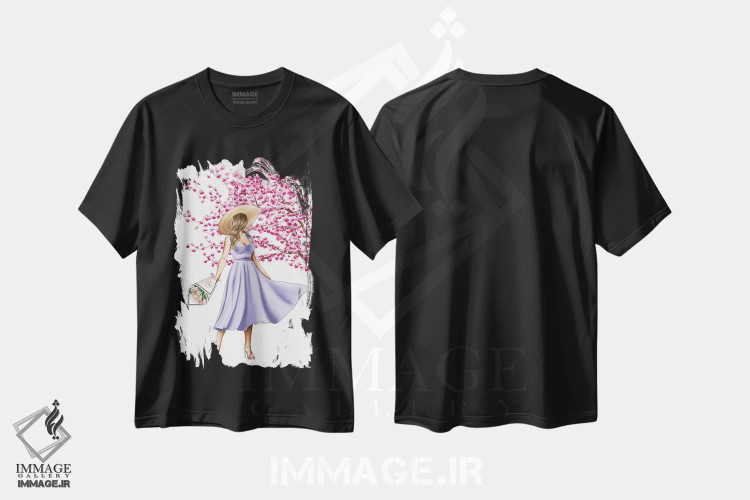 تیشرت مشکی طرح دار روز بی نقص، دست نقاشی و طراحی دستی اثر الزا فوچه | immage.ir