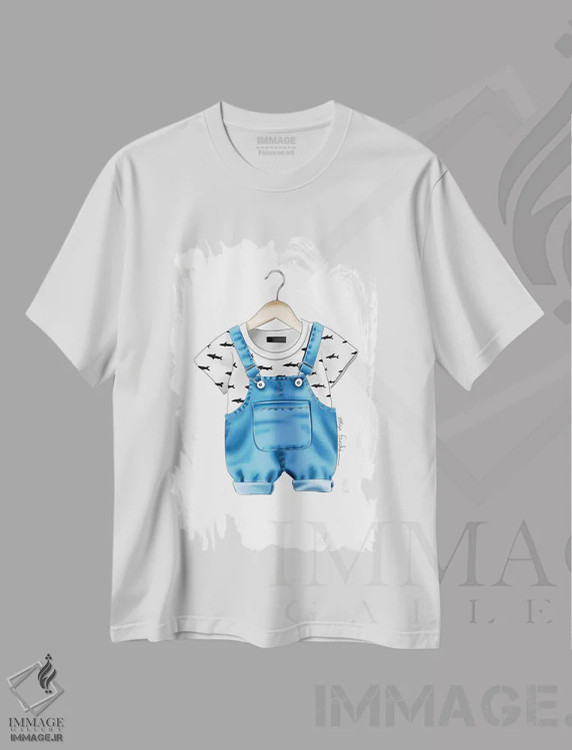 تیشرت سفید طرح دار لباس نوزاد پسر II، دست نقاشی و طراحی دستی اثر الزا فوچه | فروشگاه ایماژ