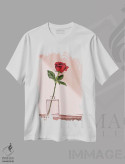 تیشرت سفید طرح دار رز، دکور معاصر اثر الزا فوچه | فروشگاه ایماژ