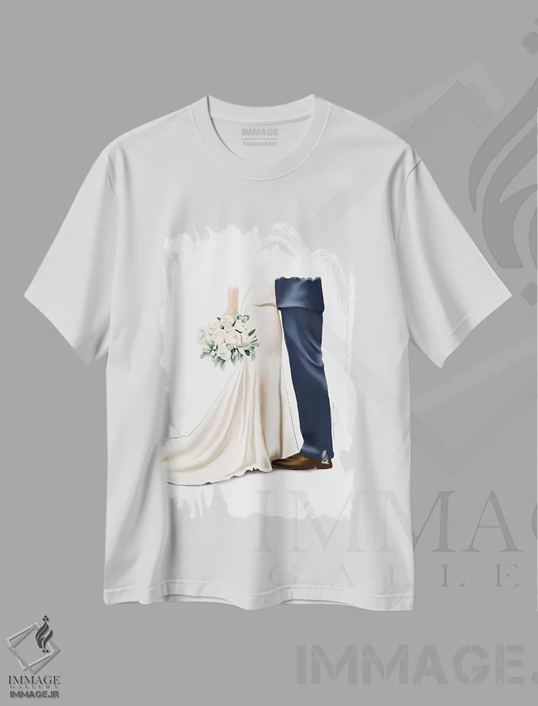 تیشرت سفید طرح دار آقا و خانم، دکور معاصر اثر الزا فوچه | immage.ir