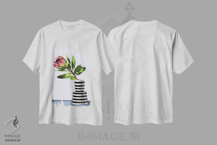 تیشرت سفید طرح دار پروتئا، دکور معاصر اثر الزا فوچه | immage.ir