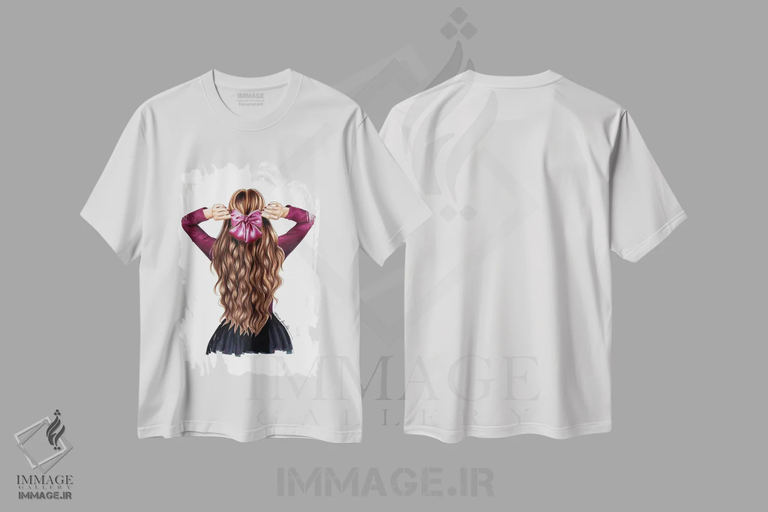 تیشرت سفید طرح دار پاپیون مو، تزئینی اثر الزا فوچه | فروشگاه ایماژ