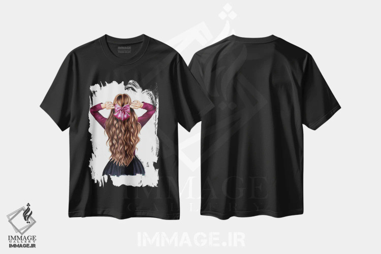 تیشرت مشکی طرح دار پاپیون مو، تزئینی اثر الزا فوچه | immage.ir