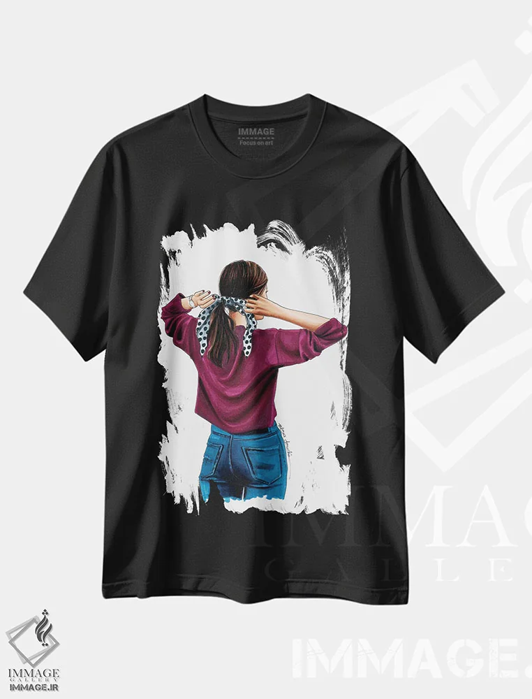 تیشرت مشکی طرح دار خال خالی ها، تزئینی اثر الزا فوچه | immage.ir