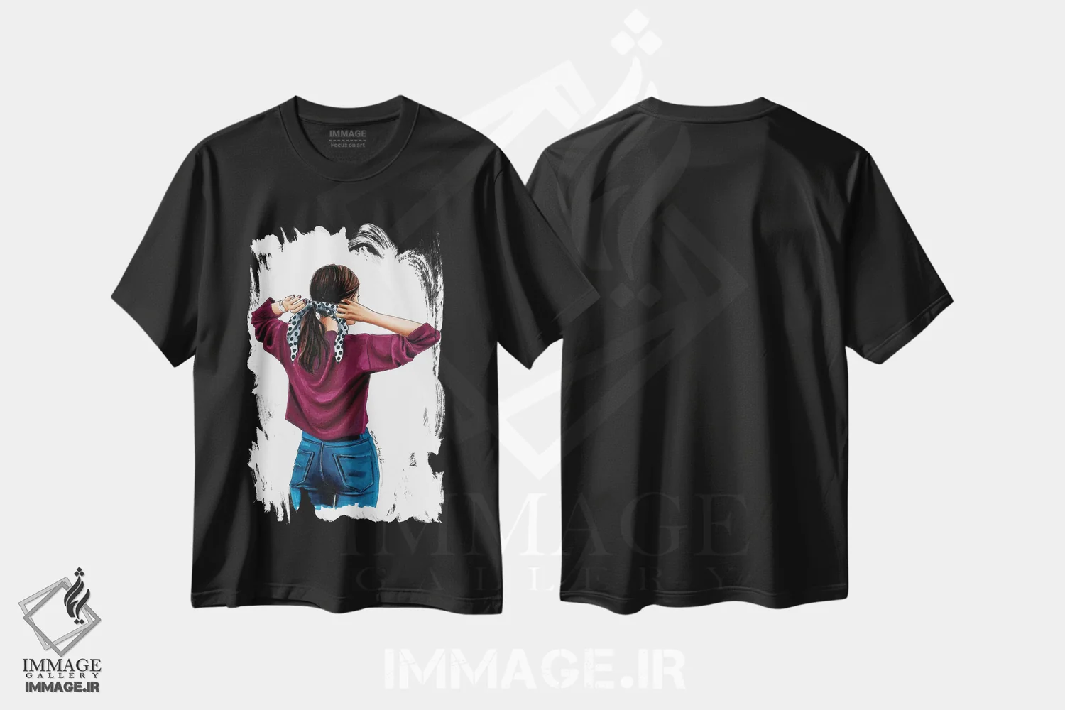 تیشرت مشکی طرح دار خال خالی ها، تزئینی اثر الزا فوچه | immage.ir