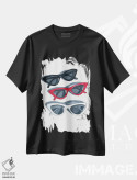 تیشرت مشکی طرح دار عینک آفتابی، تزئینی اثر الزا فوچه | فروشگاه ایماژ