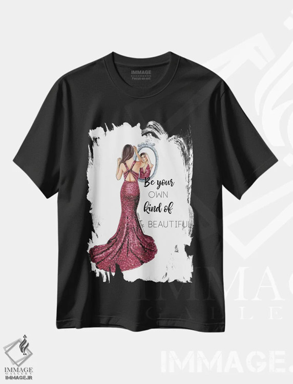 تیشرت مشکی طرح دار زیبا، تزئینی اثر الزا فوچه | immage.ir