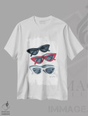 تیشرت سفید طرح دار عینک آفتابی، تزئینی اثر الزا فوچه | immage.ir