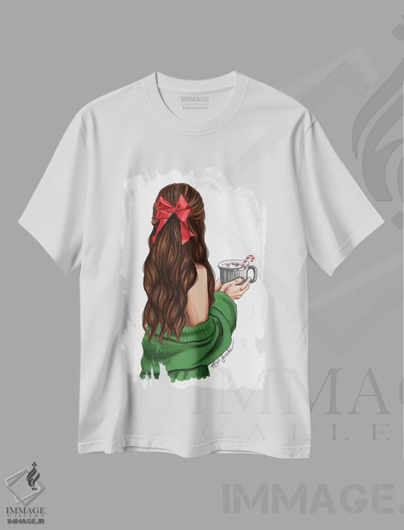 تیشرت سفید طرح دار هات چاکلت، تزئینی اثر الزا فوچه | فروشگاه ایماژ