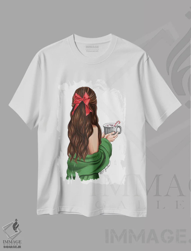 تیشرت سفید طرح دار هات چاکلت، تزئینی اثر الزا فوچه | فروشگاه ایماژ