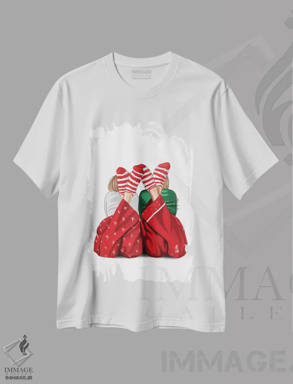 تیشرت سفید طرح دار دوستان کریسمسی، تزئینی اثر الزا فوچه | فروشگاه ایماژ