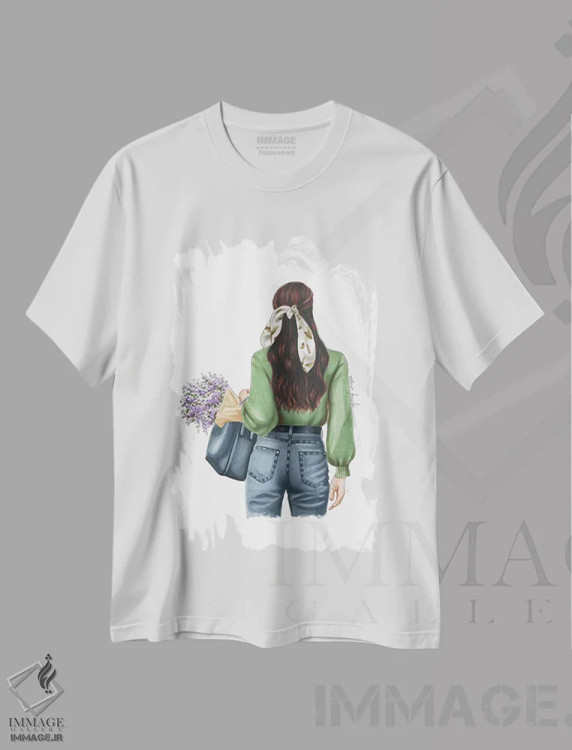 تیشرت سفید طرح دار روزهای بهاری، تزئینی اثر الزا فوچه | immage.ir