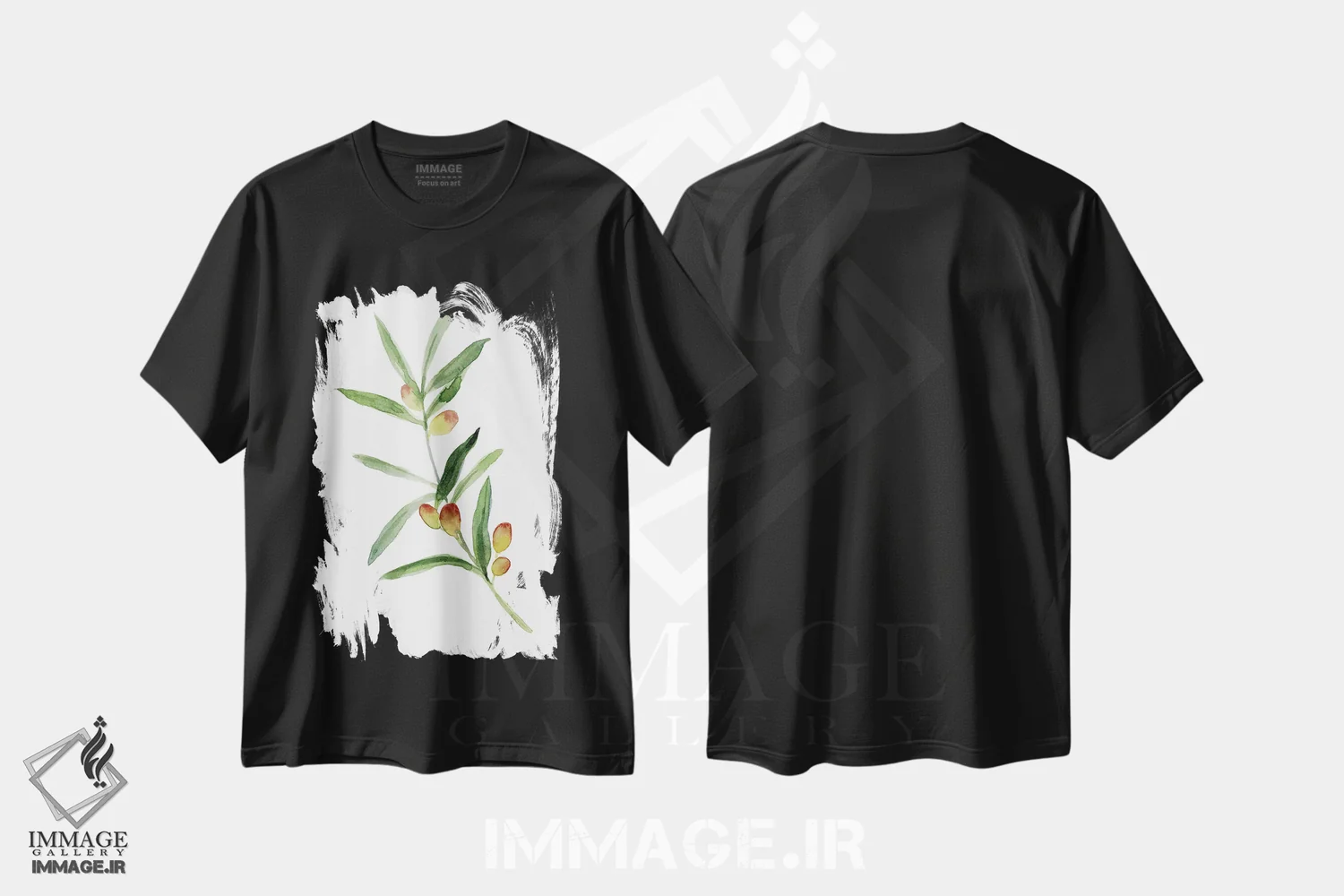 تیشرت مشکی طرح دار شاخه زیتون شیرین ۱، دکور معاصر اثر اما کارولین | immage.ir