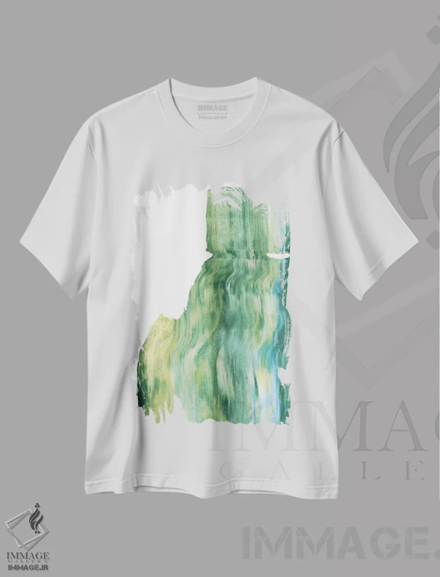 تیشرت سفید طرح دار استاتیک ۳ اثر اما کارولین | فروشگاه ایماژ