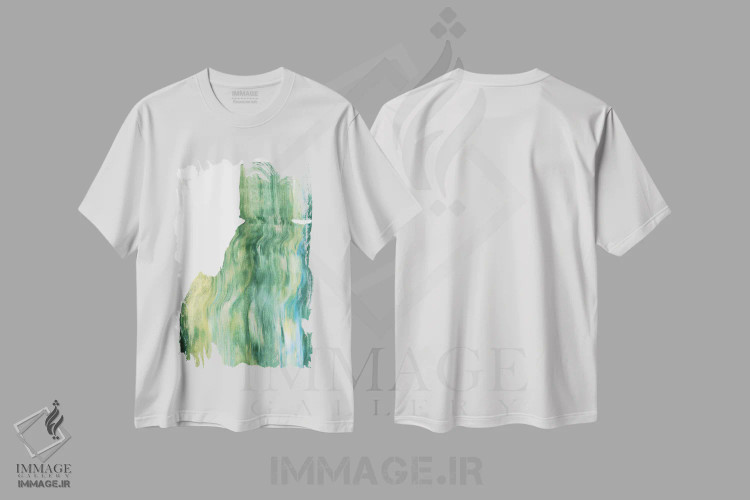 تیشرت سفید طرح دار استاتیک ۳ اثر اما کارولین | فروشگاه ایماژ