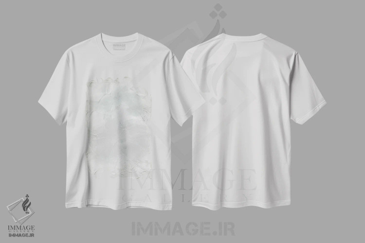 تیشرت سفید طرح دار گذارهای لطیف ۲ اثر اما کارولین | فروشگاه ایماژ