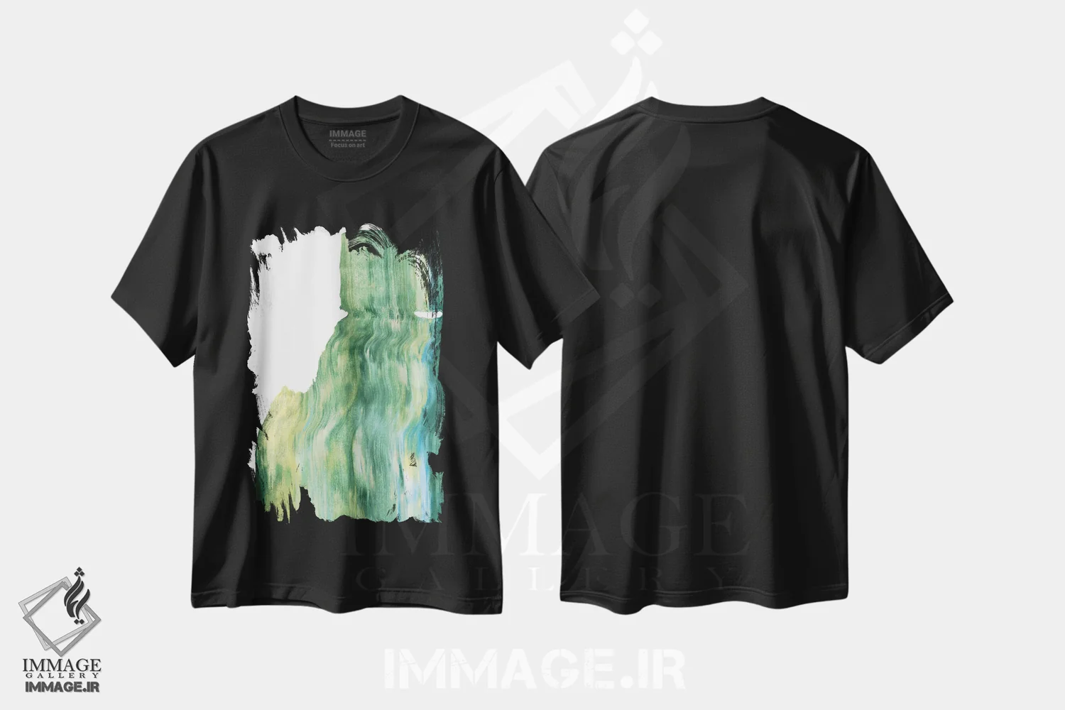 تیشرت مشکی طرح دار استاتیک ۳ اثر اما کارولین | immage.ir