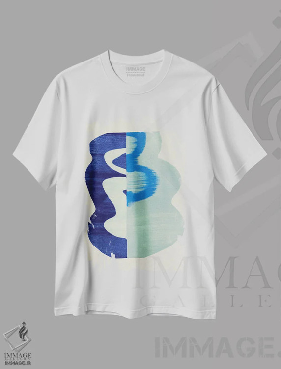 تیشرت سفید طرح دار گلدان مارپیچ ۳ اثر اما کارولین | فروشگاه ایماژ