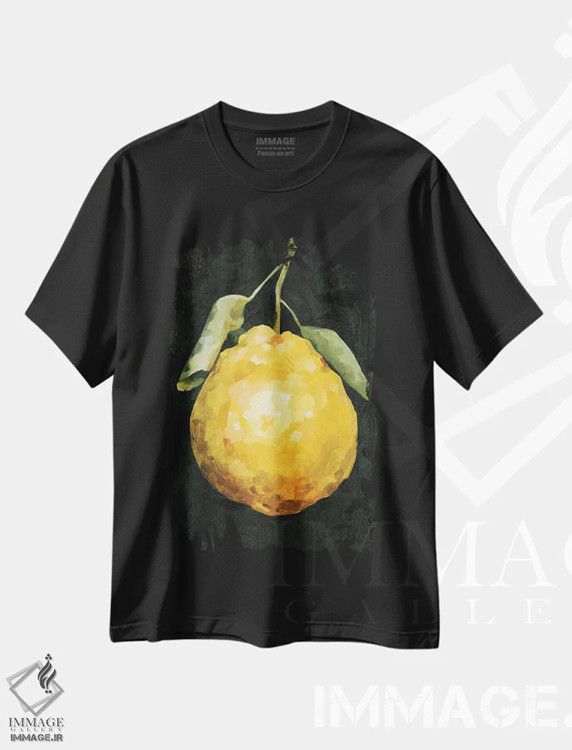 تیشرت مشکی طرح دار لیمو ترش تیره ۲، تزئینی اثر اما کارولین | فروشگاه ایماژ
