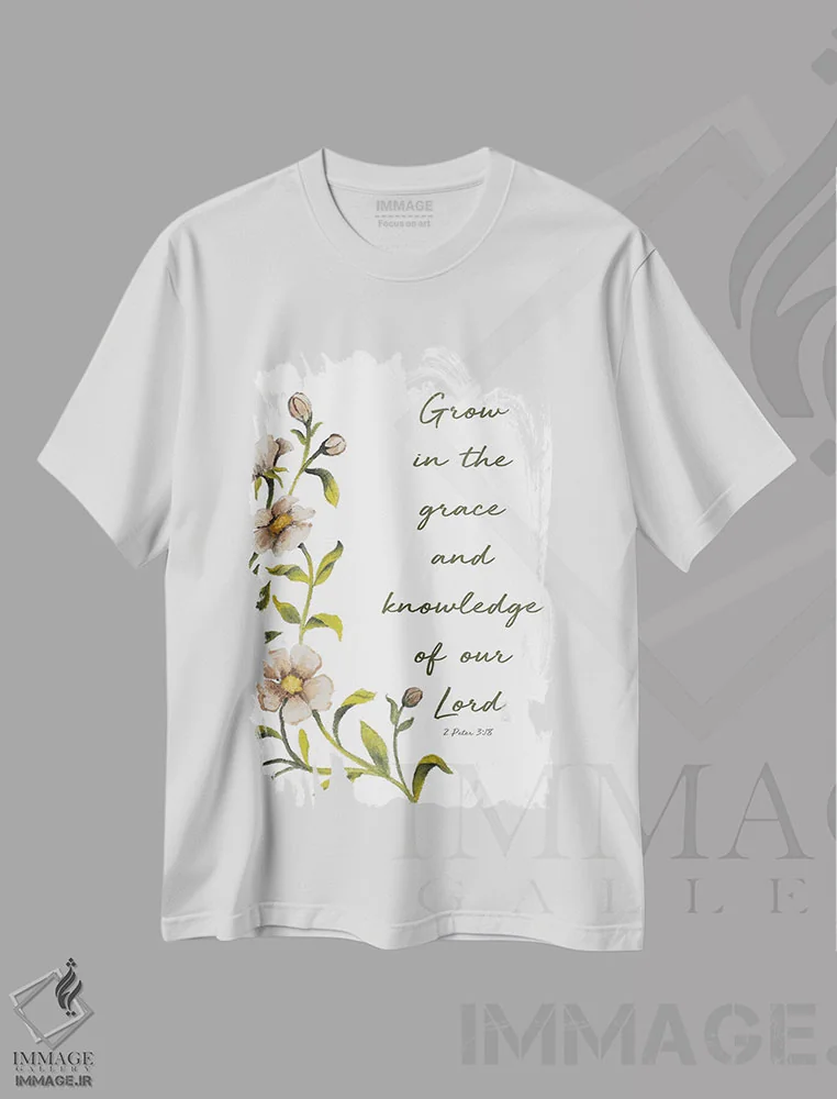 تیشرت سفید طرح دار با وقار رشد کن، مدیوم اثر الیزابت مدلی | immage.ir
