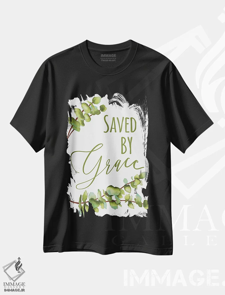 تیشرت مشکی طرح دار نجات یافته با لطف، دکور معاصر اثر الیزابت مدلی | immage.ir