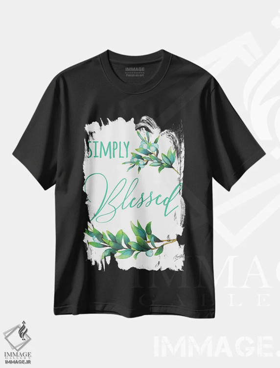 تیشرت مشکی طرح دار ساده و پر برکت، دکور معاصر اثر الیزابت مدلی | فروشگاه ایماژ