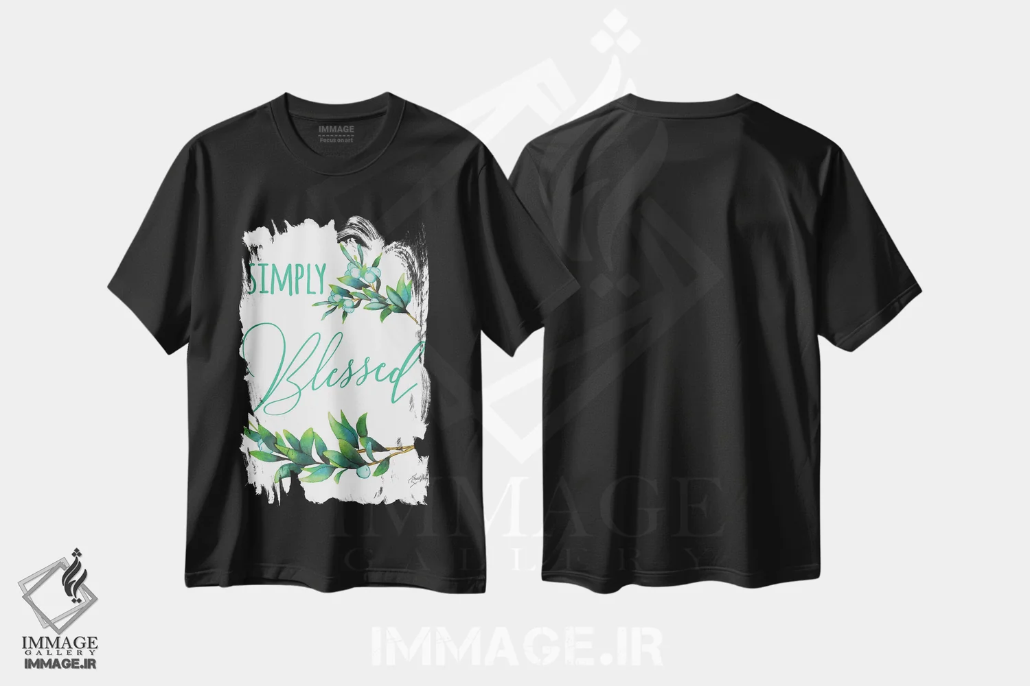 تیشرت مشکی طرح دار ساده و پر برکت، دکور معاصر اثر الیزابت مدلی | فروشگاه ایماژ