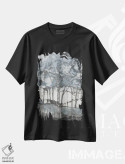 تیشرت مشکی طرح دار جنگل آبرنگی ۱، آبستره اثر الیزابت مدلی | فروشگاه ایماژ