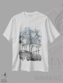 تیشرت سفید طرح دار جنگل آبرنگی ۱، آبستره اثر الیزابت مدلی | immage.ir