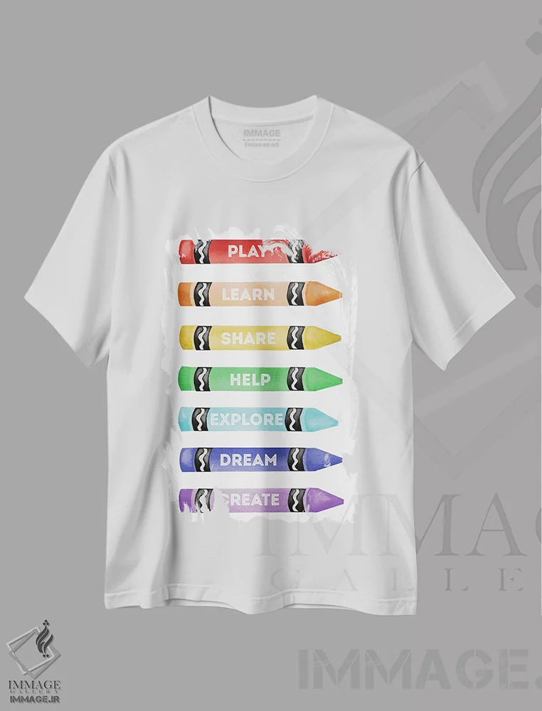 تیشرت سفید طرح دار قوانین کلاس درس، تزئینی اثر الیزابت مدلی | immage.ir
