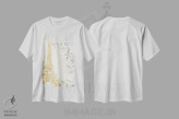 تیشرت سفید طرح دار پاریس طلایی ۱، تزئینی اثر الیزابت مدلی | immage.ir