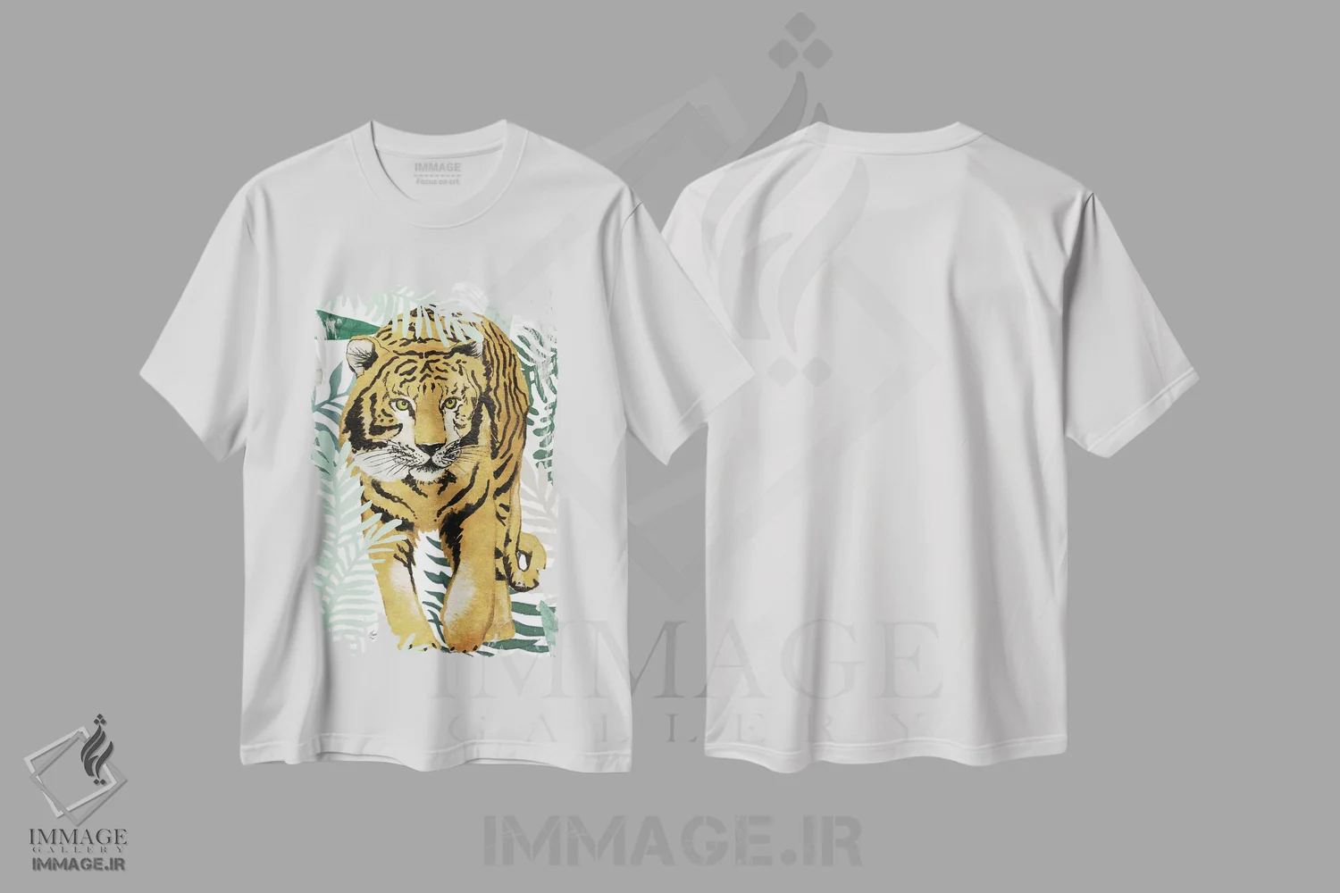 تیشرت سفید طرح دار ببر جنگل I، تزئینی اثر الیزابت مدلی | فروشگاه ایماژ