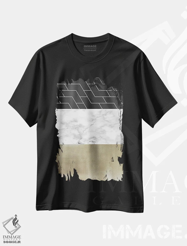 تیشرت مشکی طرح دار لایه های متعدد I اثر الیزابت مدلی | immage.ir