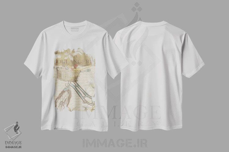 تیشرت سفید طرح دار گردش در پاریس II، تزئینی اثر الیزابت مدلی | فروشگاه ایماژ