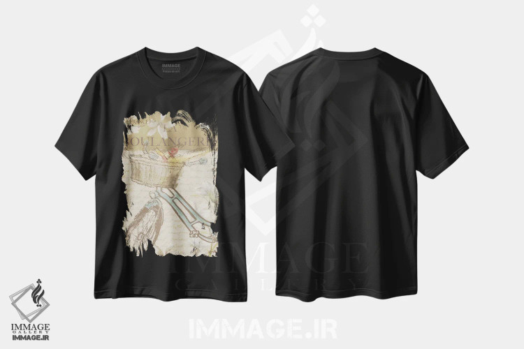 تیشرت مشکی طرح دار گردش در پاریس II، تزئینی اثر الیزابت مدلی | immage.ir