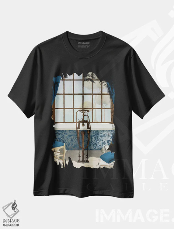 تیشرت مشکی طرح دار منظره آبی I، تزئینی اثر الیزابت مدلی | immage.ir