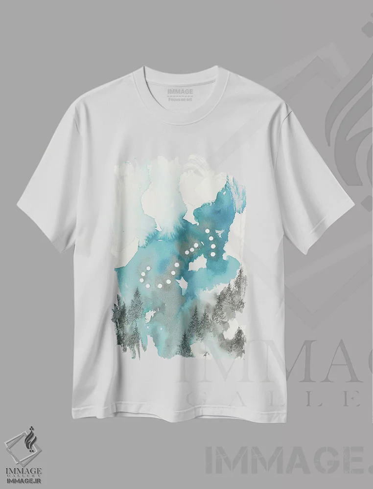 تیشرت سفید طرح دار عقرب، آبستره اثر امیلی ماگون | immage.ir
