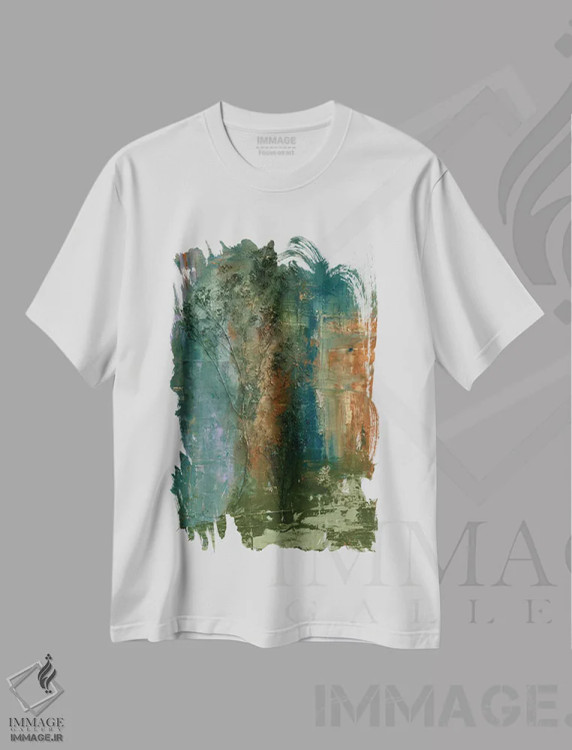 تیشرت سفید طرح دار جنگل دریایی شمارهٔ دو اثر امیلی ماگون | فروشگاه ایماژ