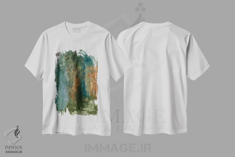 تیشرت سفید طرح دار جنگل دریایی شمارهٔ دو اثر امیلی ماگون | فروشگاه ایماژ