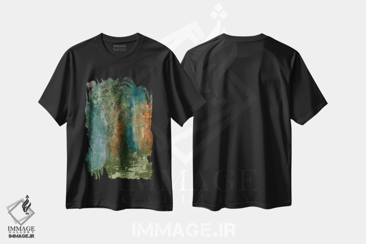 تیشرت مشکی طرح دار جنگل دریایی شمارهٔ دو اثر امیلی ماگون | immage.ir